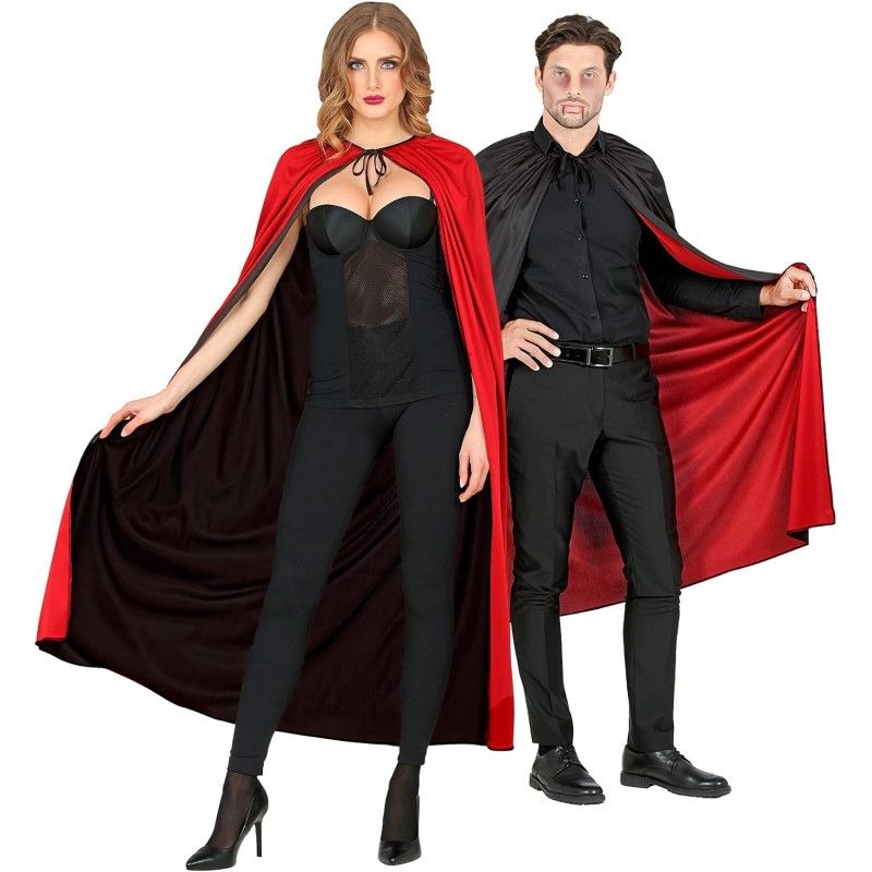 Capa Vampiro Reversível Vermelho e Preto Reversível 130cm
