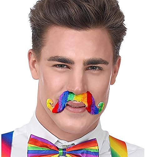 Bigode Arco-Íris com Adesivo