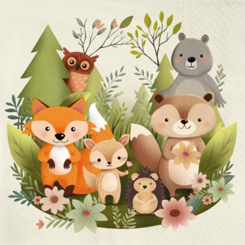 Guardanapos Animais do Bosque 33cm