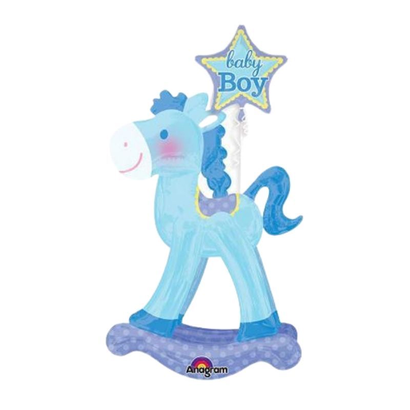 Balão Metálico Airwalker Cavalo Azul