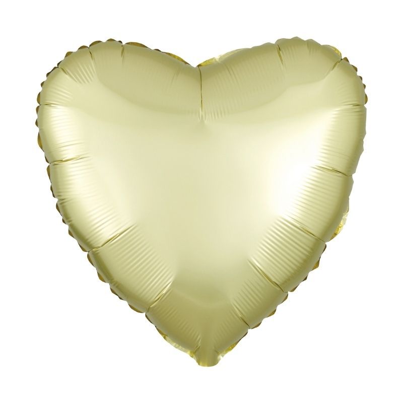 Balão Coração Amarelo Pastel Acetinado 46cm
