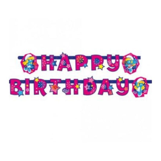 Banner Smurfs Happy Birthday
