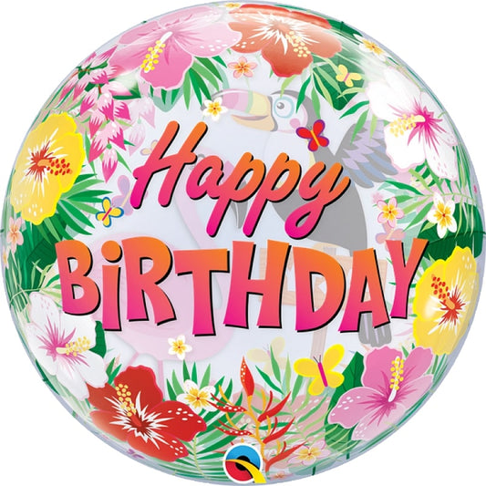 Balão Happy Birthday Tropical