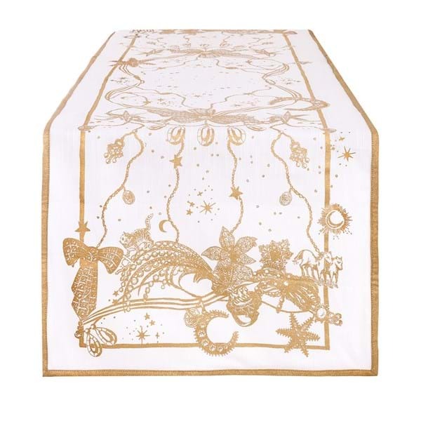 Caminho de Mesa Motivos Dourado