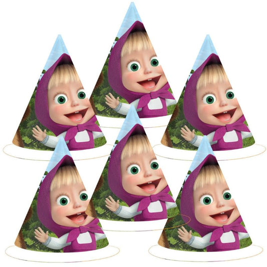 Chapéus Cone Masha e Urso