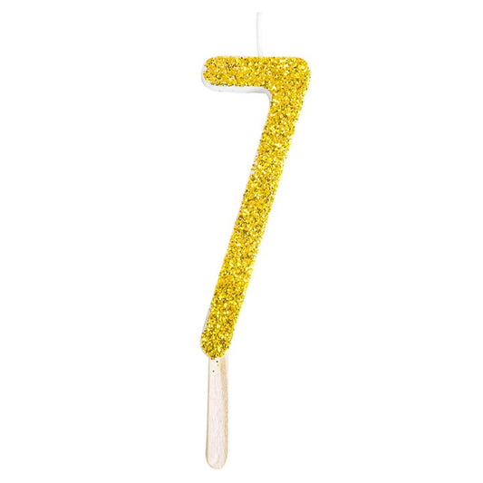 Vela Número Dourado Glitter-7