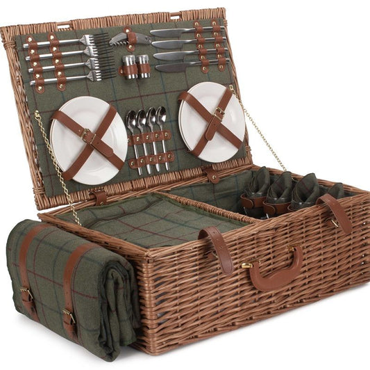 Cesta Piquenique Tweed Verd...