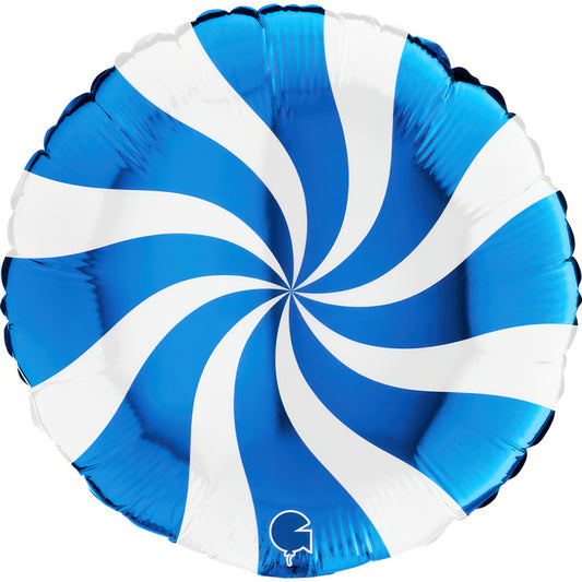 Balão Swirly Branco-Azul 46cm