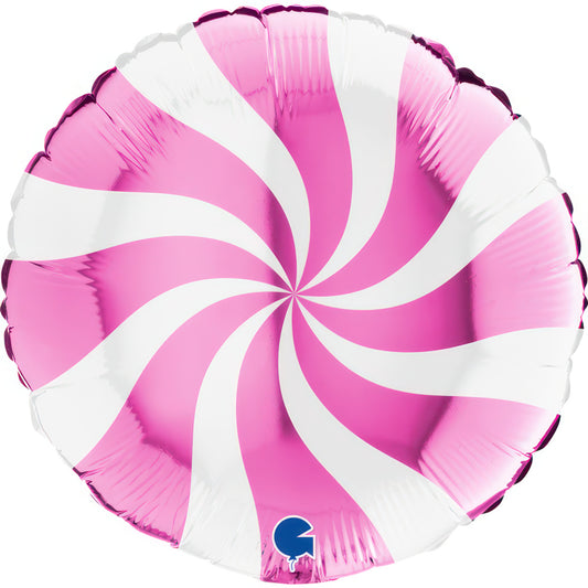 Balão Swirly Branco-Fuchsia...