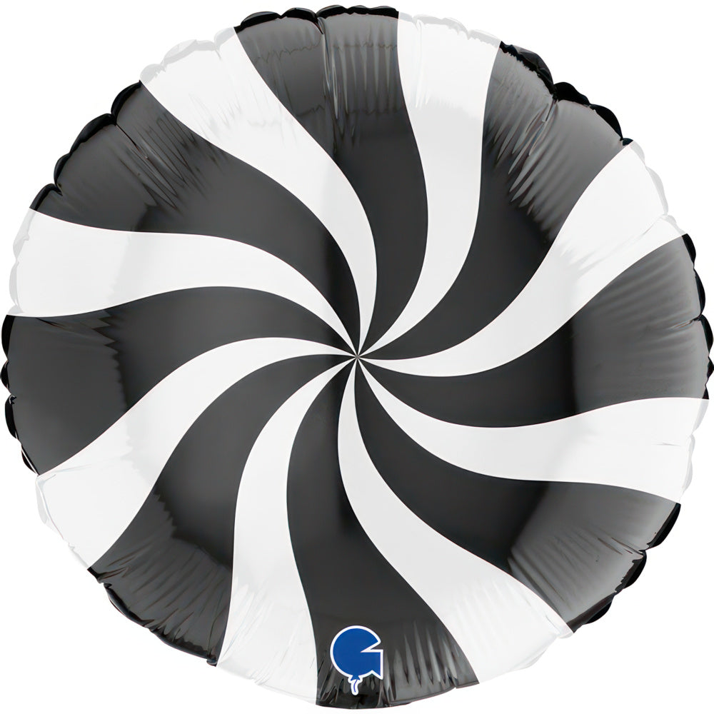 Balão Swirly Branco-Preto 46cm