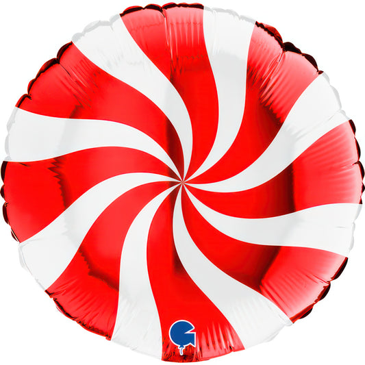 Balão Swirly Branco-Vermelh...