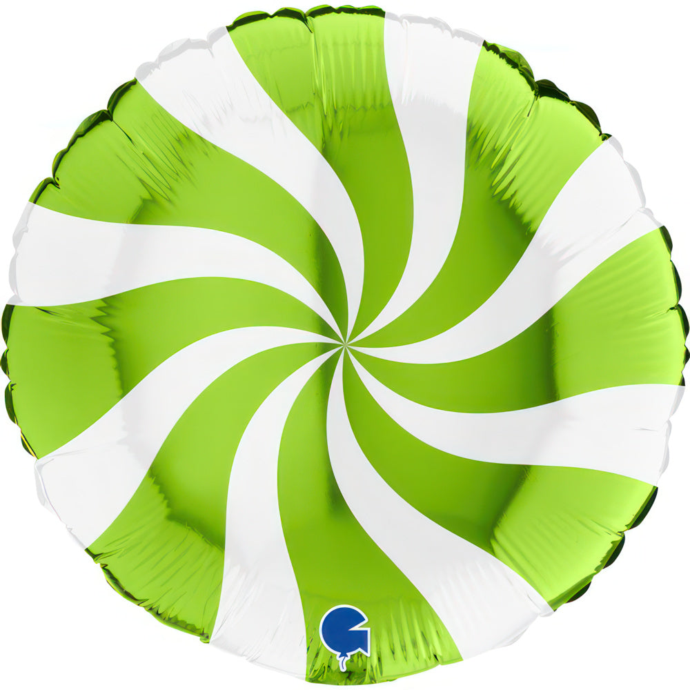Balão Swirly Branco-Verde Lima 46cm