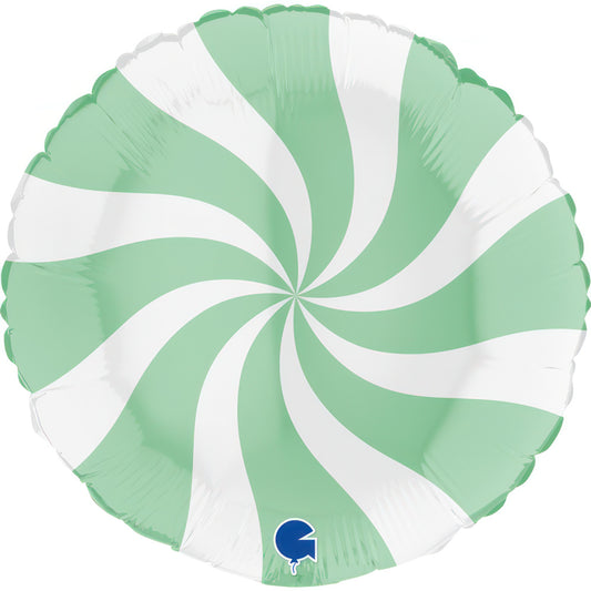 Balão Swirly Branco-Verde 46cm