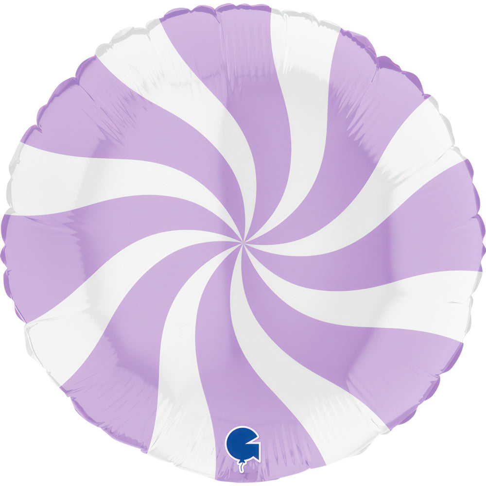 Balão Swirly Branco e Lilás 46cm