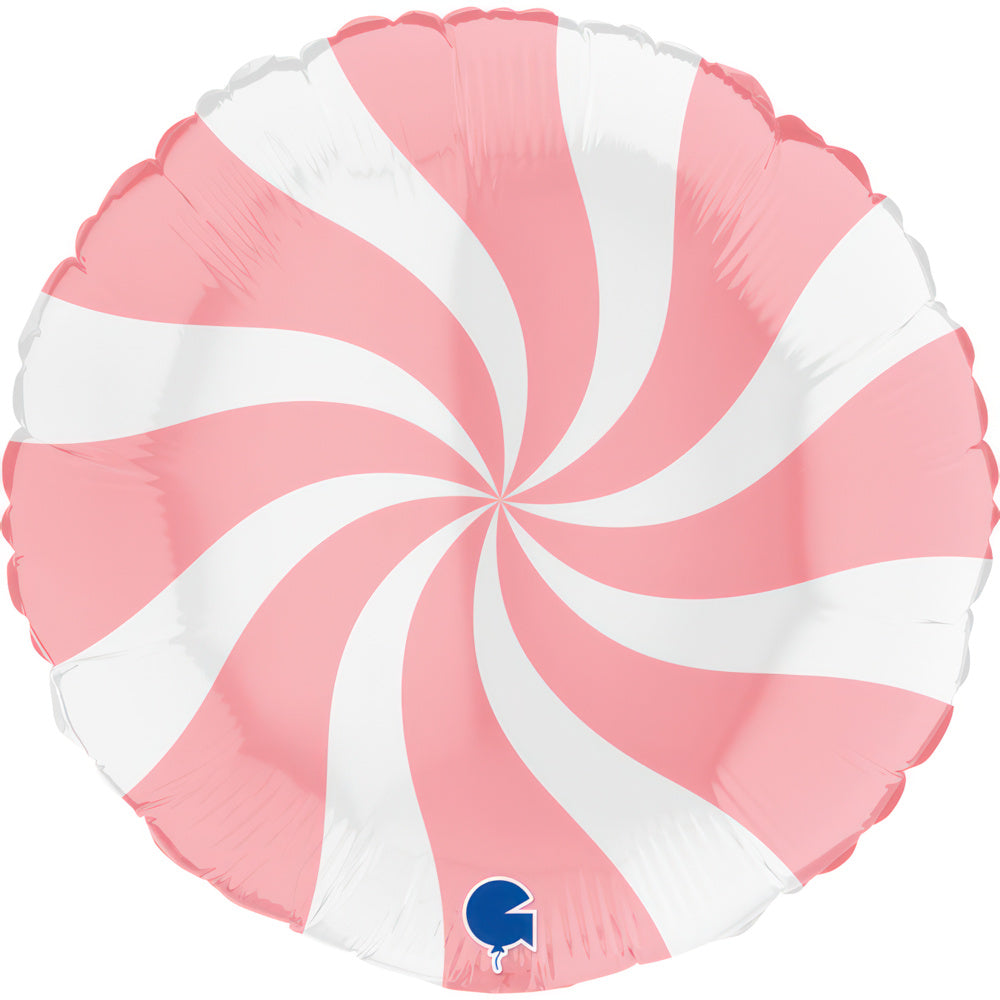 Balão Swirly Branco e Rosa 46cm