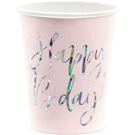 Copos Rosa Happy Birthday