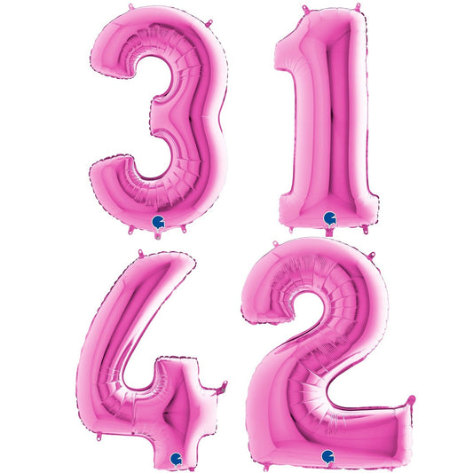 Balões Números Rosa Fuchsia...