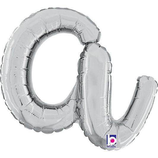 Balões Letras Scrip Prateadas