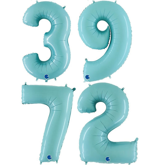 Balões Números Azul Bebé 36cm