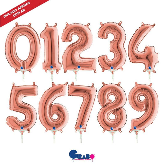Balões Números Rose Gold 36cm
