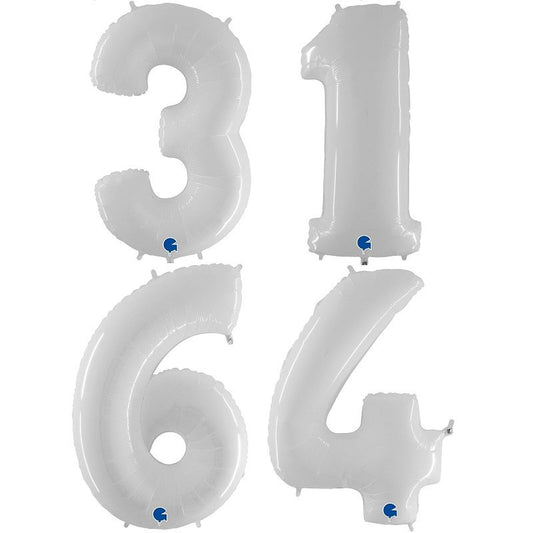 Balões Números Branco Néon ...