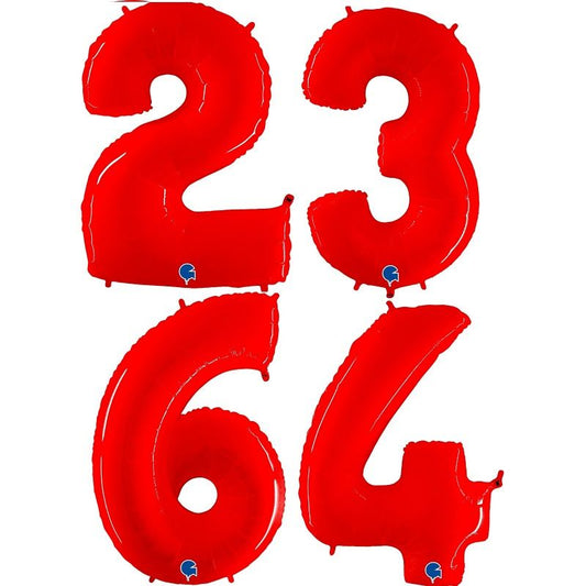Balões Números Vermelho Néo...