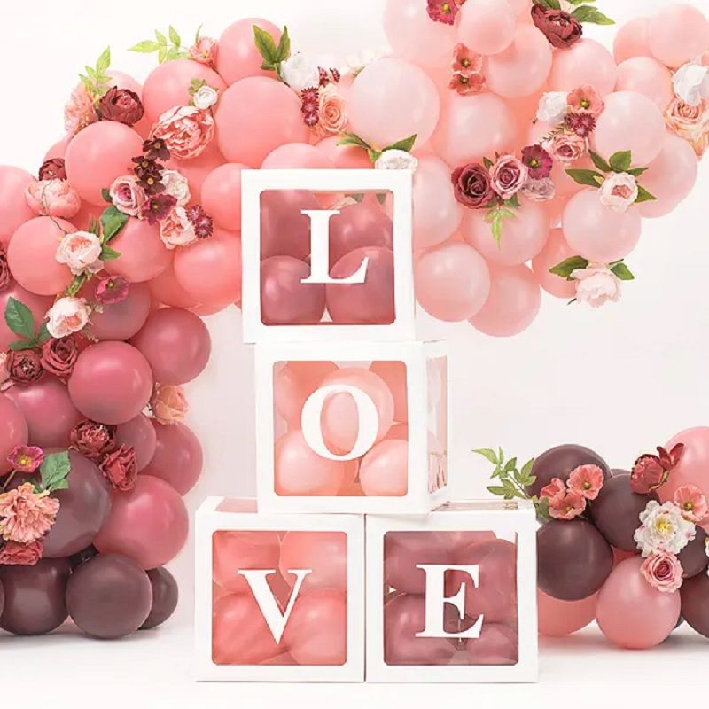 Balloon boxes love white 30x30cm 4pc