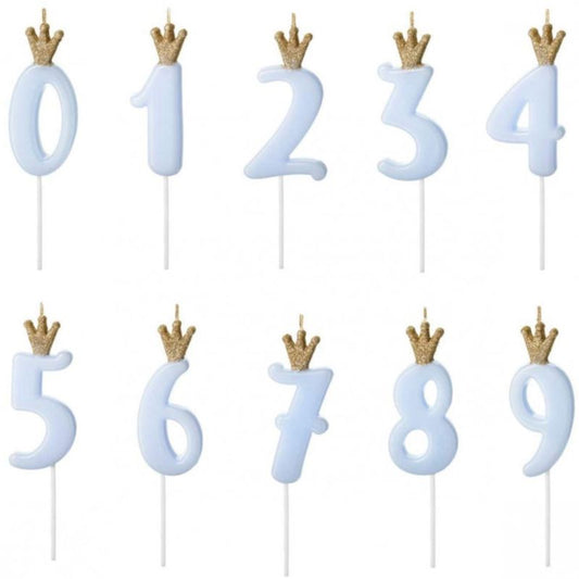 Vela Azul Bebé c/ Coroa