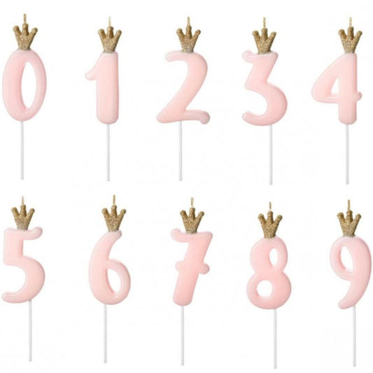 Vela Rosa Bebé c/ Coroa