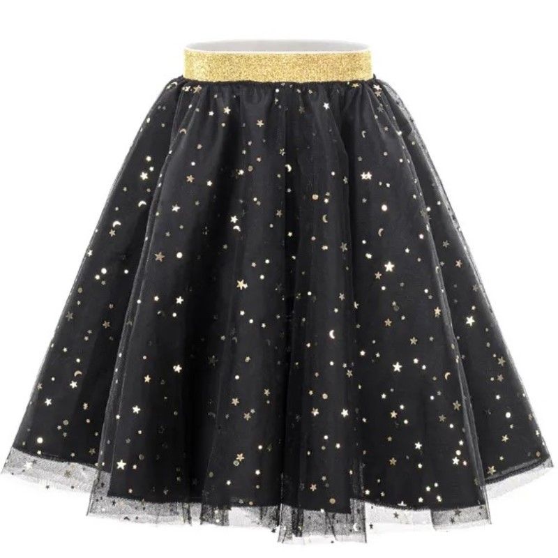 Saia Preta c/ Barra e Estrelas Douradas 3-7 anos