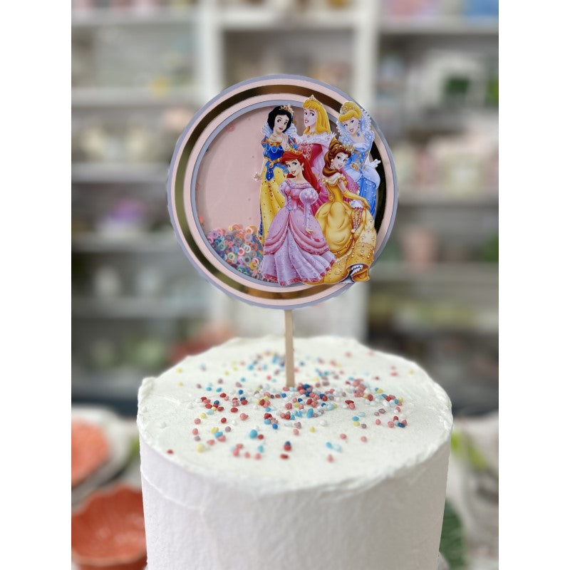 Topo de Bolo Confettis Princesas