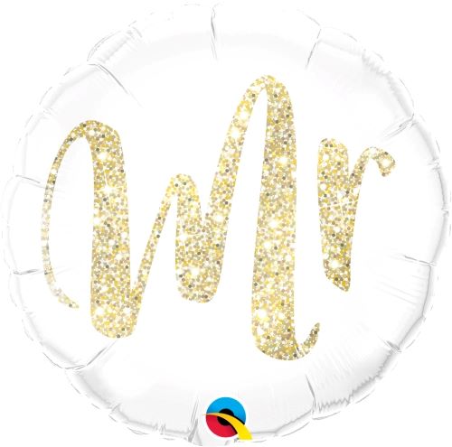 Balão Mr Dourado Glitter 46cm - Party Land