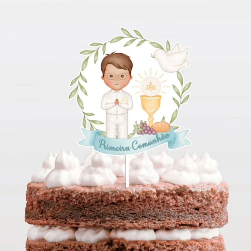 Topo bolo comunhao menino - Party Land