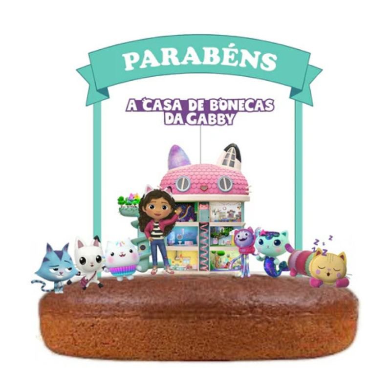 Topo de Bolo Gabby Menta - Party Land