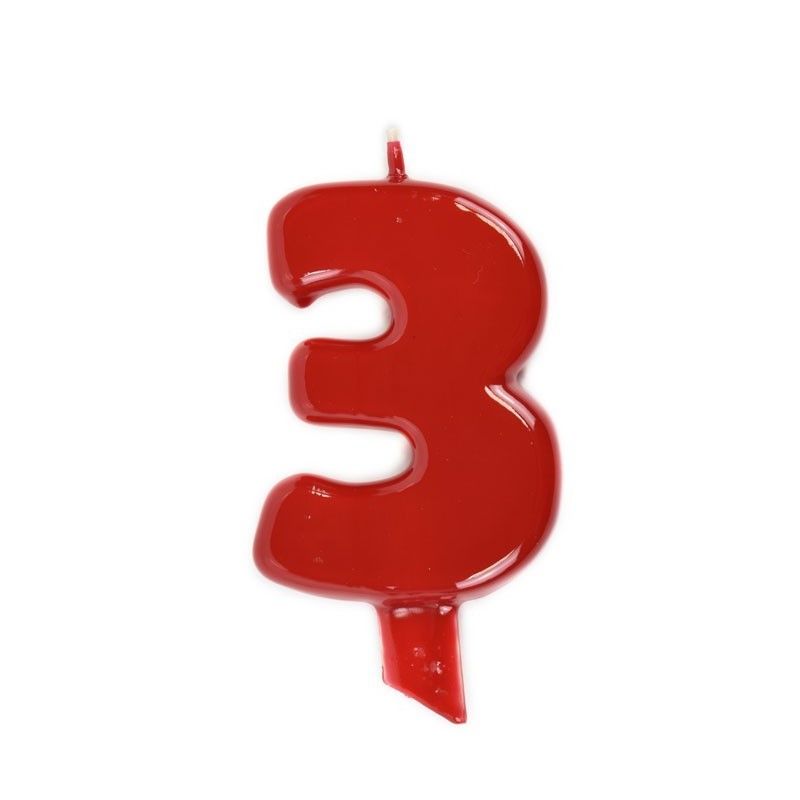 Vela Vermelho 9cm - Party Land