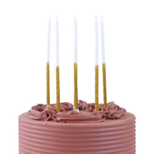 Velas Douradas Glitter - Party Land