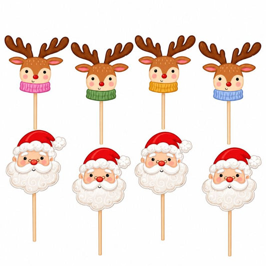 Toppers de Pai Natal e Renas