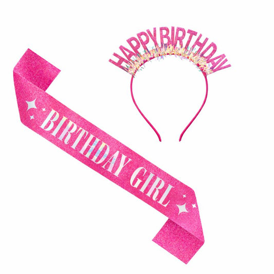 Faixa e Tiara Happy Birthda...