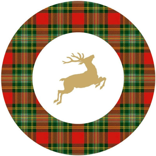 Pratos red reindeer tartan ...