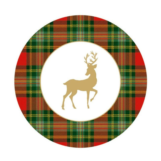 Pratos red reindeer tartan ...
