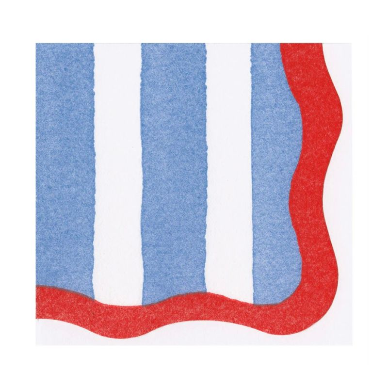 Guardanapos café stripe blue/red 25cm