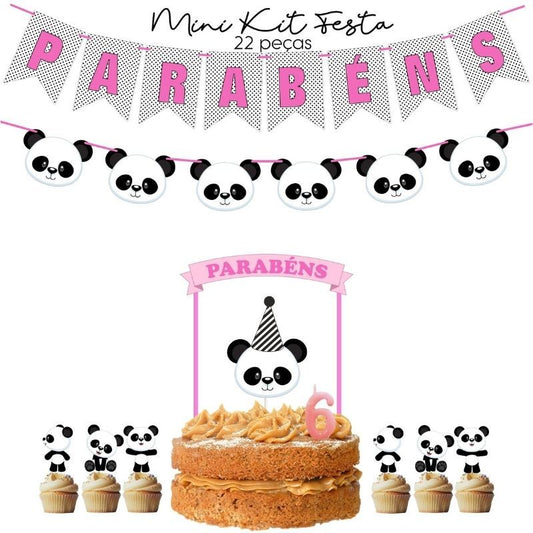 Mini Kit de Festa Panda Rosa