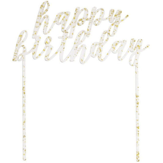 Topo Happy Bday Gold Glitte...