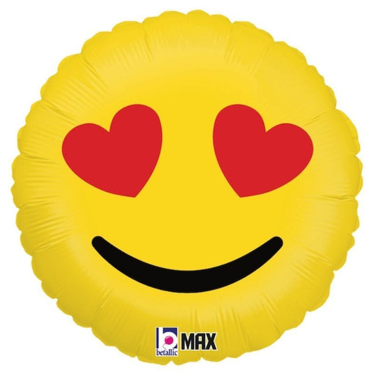 Balão Metálico Emoji hearts