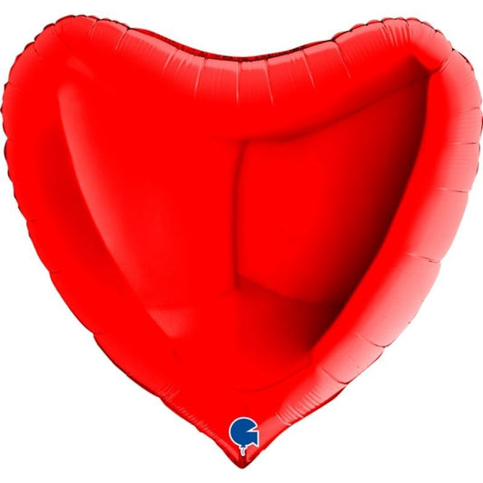Balão Metálico Coração Verm...