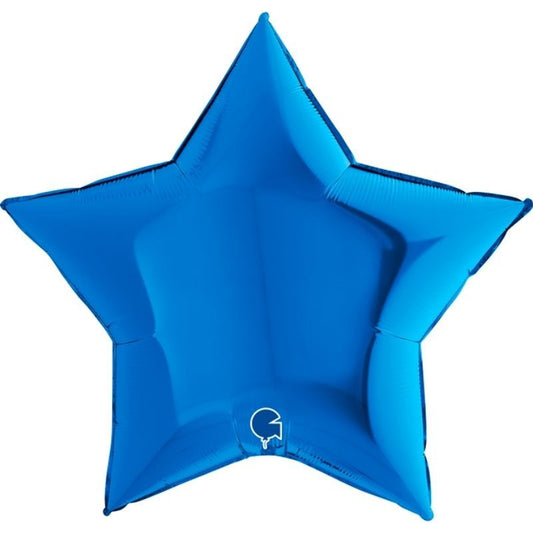 Balão metálico estrela azul...