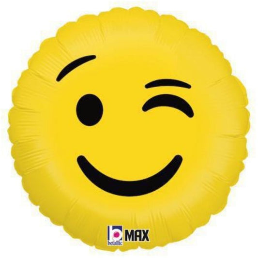 Balão Metálico Emoji Piscadela
