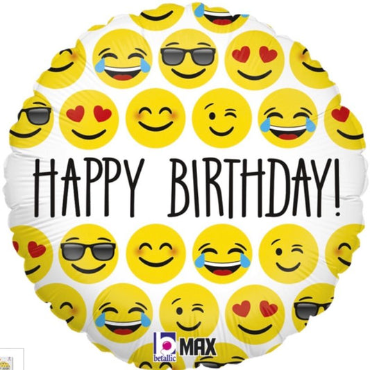 Balão Metálico Emoji Birthday