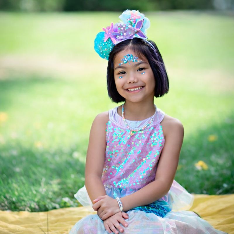 Vestido Sereia Iridescente 3-4 Anos
