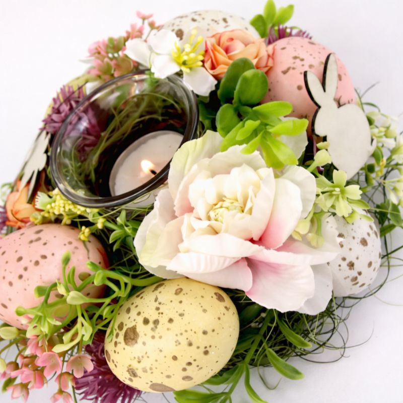 Coroa c/ Castiçal Flor de Páscoa